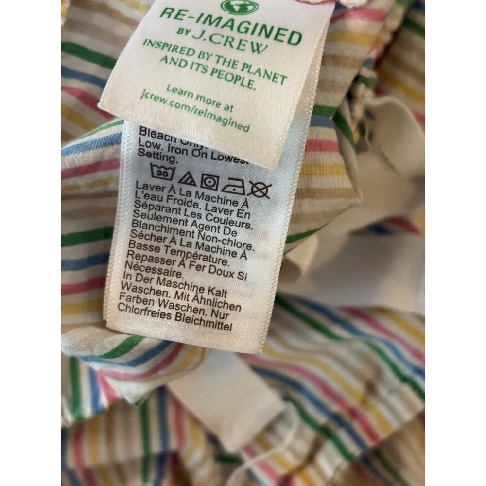 J.Crew Womens‎ 100% Cotton Pajama Shorts Boxer Elastic Waist Rainbow Stripe Sz M - Picture 4 of 9